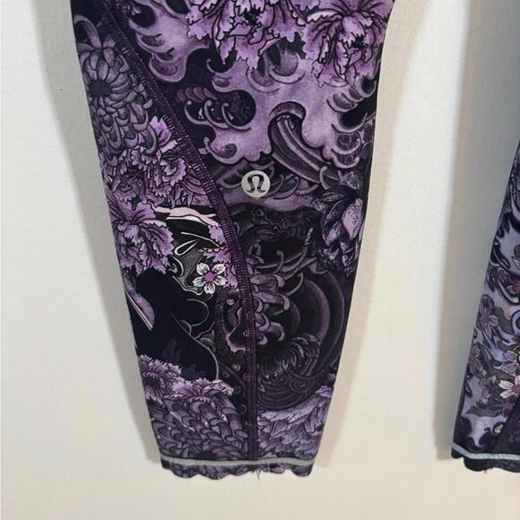Lululemon Fast and Free Crop 23” Sz 6 Run With Heart Floral Dragon Print - Picture 3 of 8